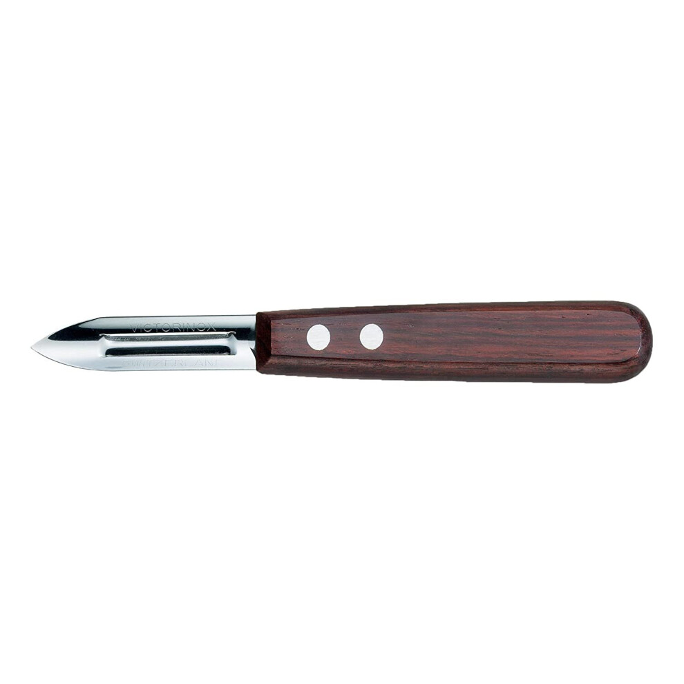 Victorinox Double Edge Potato Peeler with Wooden Handle, Stainless Steel, Brown, 30 x 5 x 5 cm