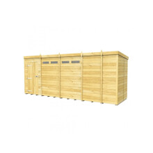 Pent Security Shed 5ft x 17ft Single Door Fast & Free 2-5 Nationwide Delivery
