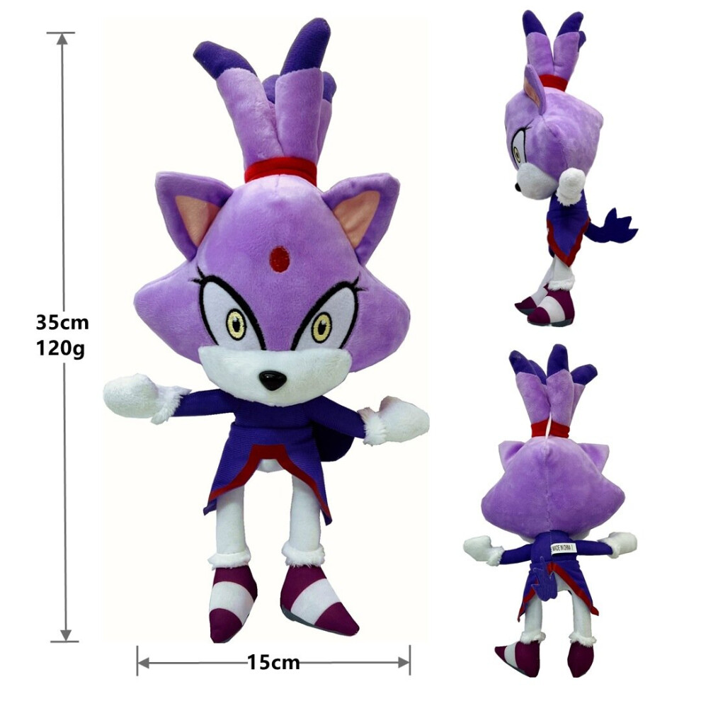 (Blaze the Cat) 27cm Sonic the Hedgehog Plush Doll Teddies Plushies Teddy Figures Toys Kids Gift