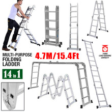4.7M Aluminum Combination Ladder 14 in 1 Folding 16 Steps Laders