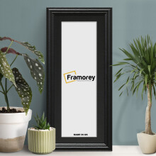 (Black With Black Mount, 10x4" Pic (14x8" Frame)) Panoramic Size Black Picture Frame / LW Style Wall Art Frame / Modern Photo Frames With Multicolored Mount