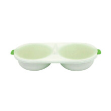 (Green) Microwave Double Egg Cooker Steamer Cup Perfect Eggs Poacher BPA Free Cookware