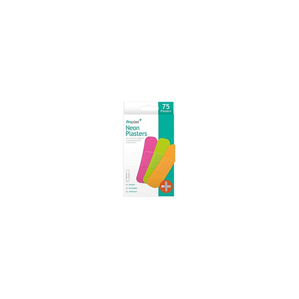 Proplast Bright Neon Colour Plasters, Assorted - Pack Of 75