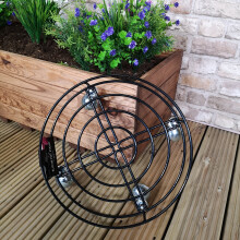 37cm Black Metal Heavy Duty Plant Pot Trolley on Castor Wheels
