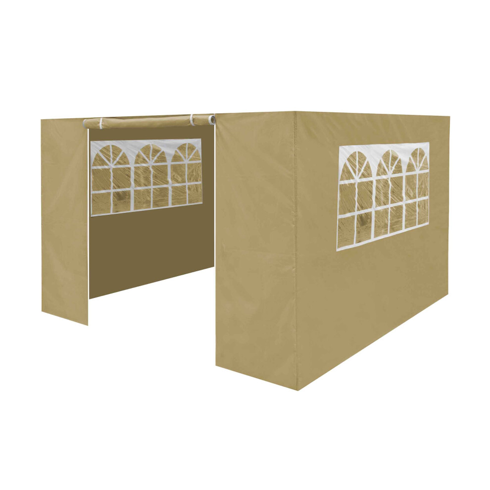 Premium Gazebo/Marquee Side Walls/Doors/Windows, Fits 2 x 2m Models - Beige - DG142