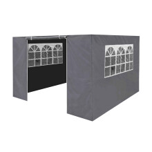Premium Gazebo/Marquee Side Walls/Doors/Windows, Fits 3 x 3m Models - Grey - DG149