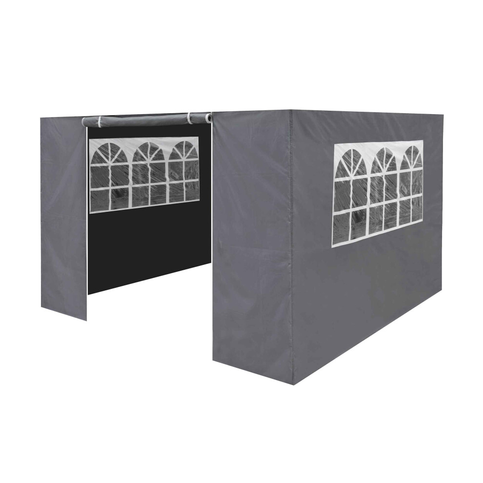 Premium Gazebo/Marquee Side Walls/Doors/Windows, Fits 3 x 3m Models - Grey - DG149