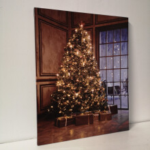 Snowtime 50cm x 40cm Christmas Tree LED Wall Canvas Picture