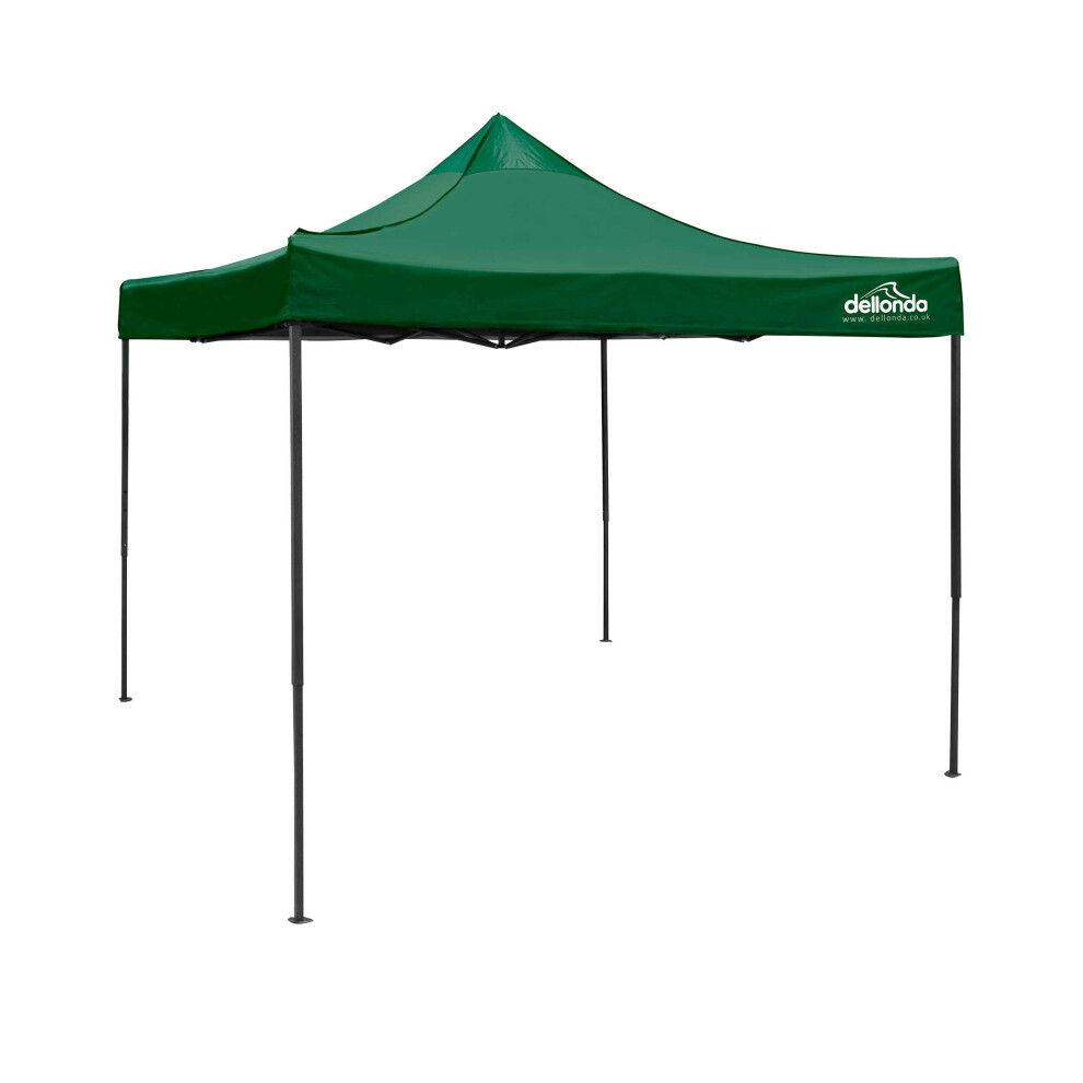 Dellonda Premium 3X3m Pop-Up Gazebo, Heavy Duty, Water Resistant, Carry Bag, Stakes & Weight Bags - Dark Green - Dg132