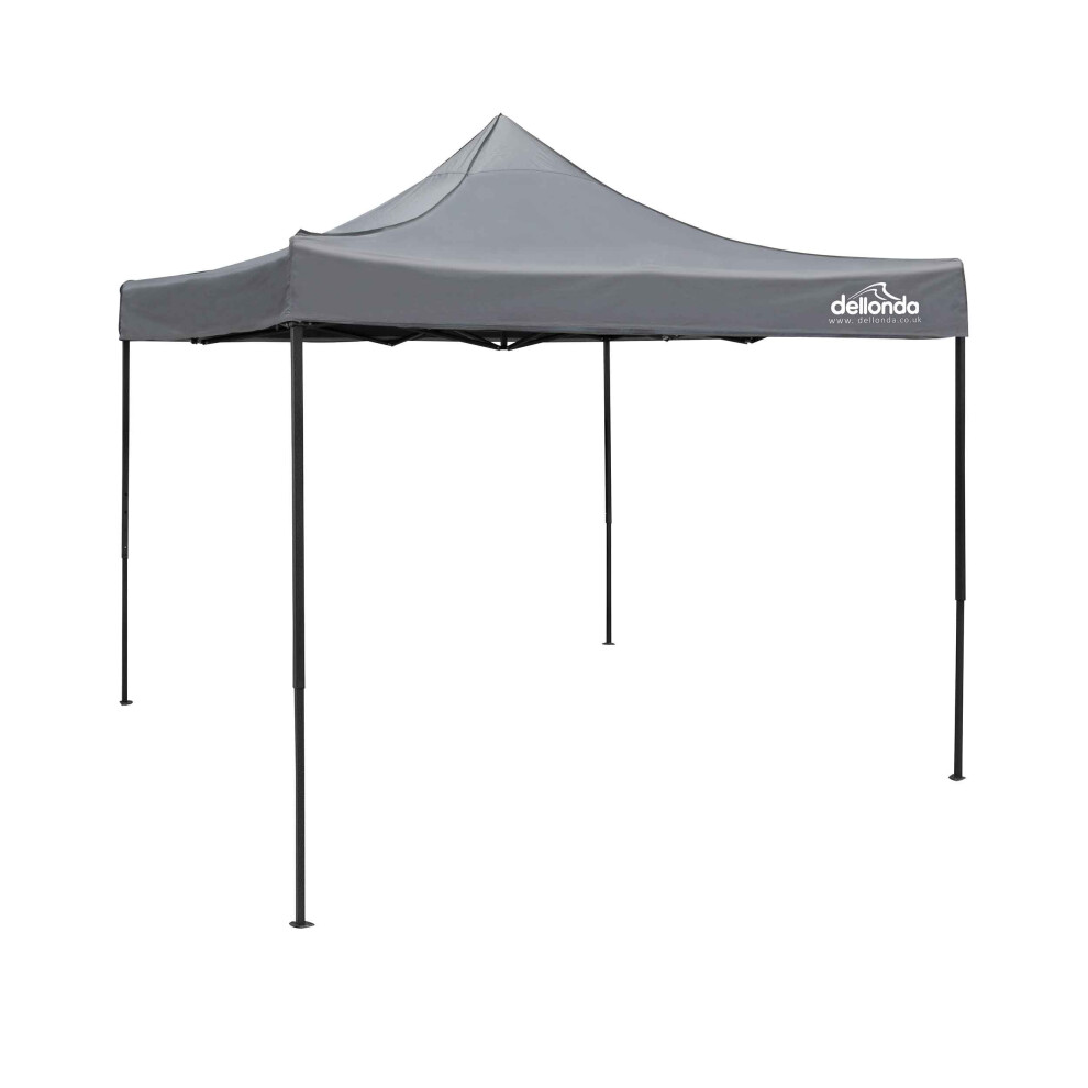 Dellonda Premium 3X3m Pop-Up Gazebo, Heavy Duty, Water Resistant, Carry Bag, Stakes & Weight Bags - Grey - Dg133