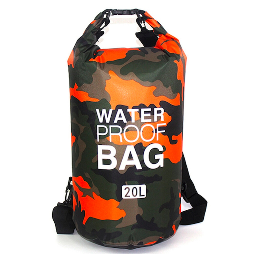 (Orange, 20L) Outdoor Camouflage Waterproof Bag