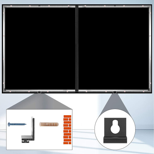 Duronic Projector Screen FFPS120/169 | 120-Inch Fixed Frame Projection Screen | Wall Mountable | +1 Gain | HD High Definition Image | 16:9 Ratio | 2