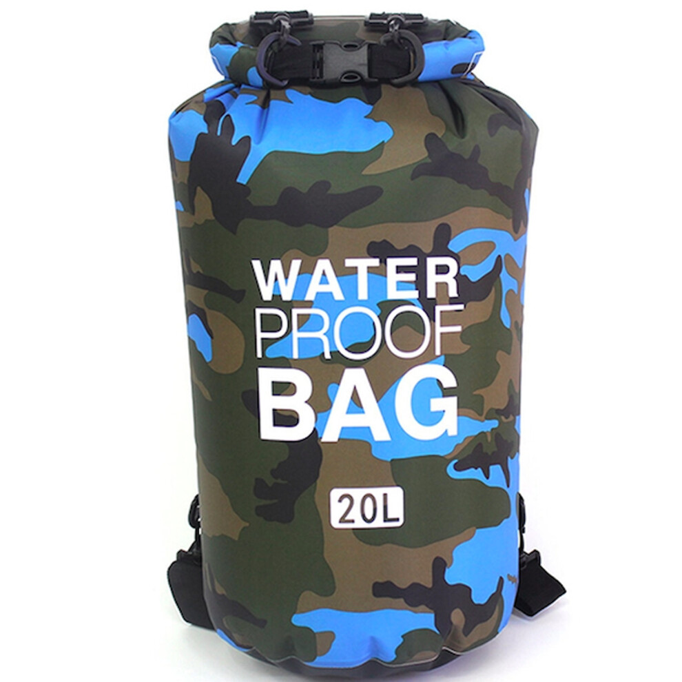 (Blue, 20L) Outdoor Camouflage Waterproof Bag