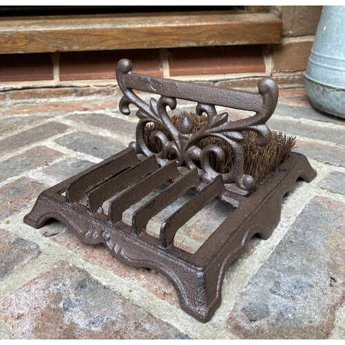Selections Victorian Style Cast Iron Ornate Boot Scraper And Brush 1