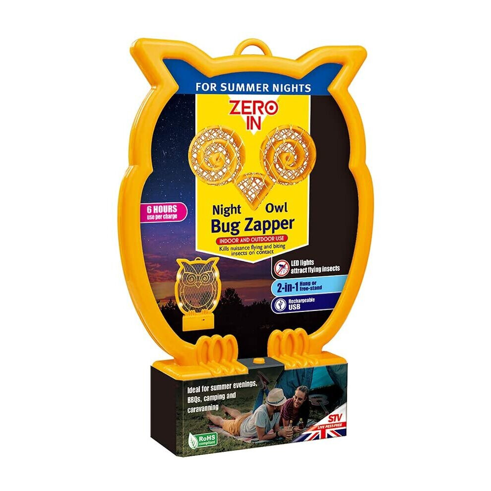 Zero In ZER888 Night Owl Rechargeable Bug Zapper, Multicolour