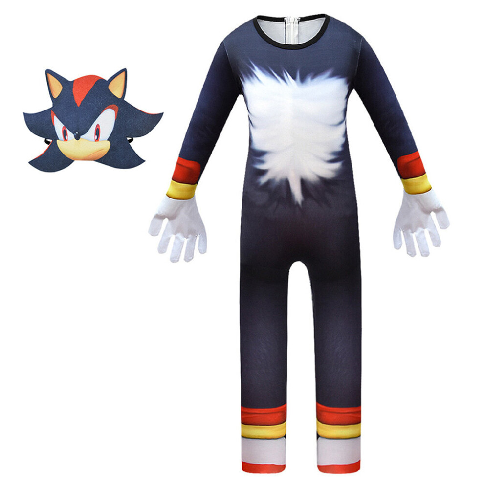 (7-8 Years) Kids Sonic The Hedgehog Sonic Shadow Cosplay Costume Halloween Party Fancy Dress
