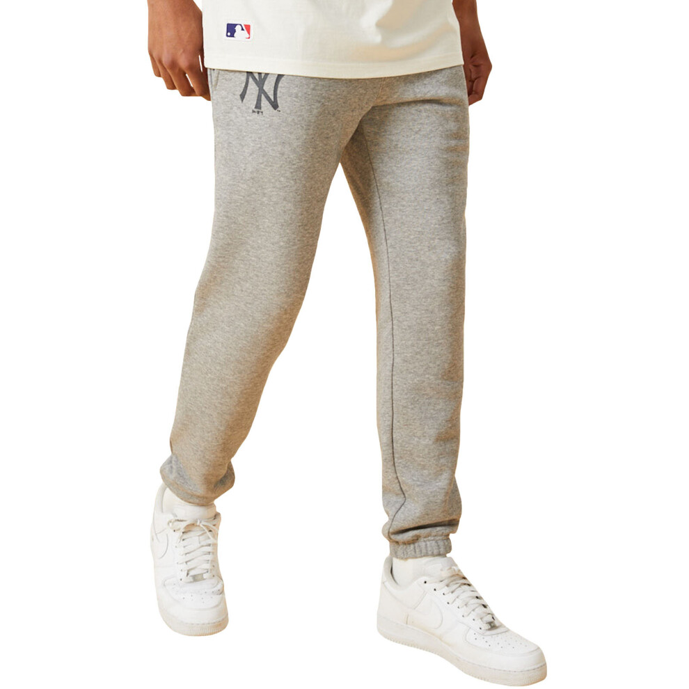 (3XL, Grey) New Era Mens New York Yankees MLB Team Logo Jogging Bottoms Joggers - Grey