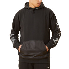 (S, Black) New Era Mens MLB Multi Logo Hooded Sweatshirt Hoody Hoodie - Black