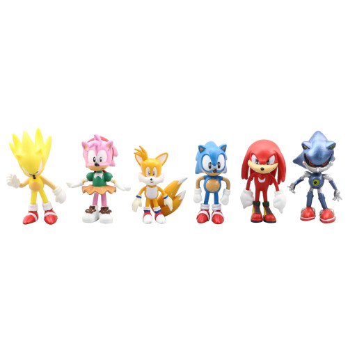 6Pcs/Set Sonic Hedgehog Puppen Schatten Figur Modell Spielzeug 1
