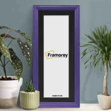 (Purple With Black Mount, 20x10" Pic (24x14" Frame)) Panoramic Size Purple Picture Frame / LW Style Wall Art Frame / Modern Photo Frames With Multicolored Mount