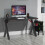 Gaming Desk Led Lights PC Computer Writing Table with Headphone Hook 2