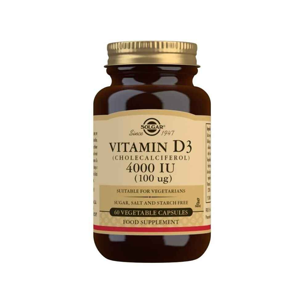 Solgar 100 Mcg Vitamin D3 Vegetable Capsules, Pack Of 60
