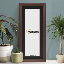 (Mahogany With Black Mount, 12x8" Pic (16x12" Frame)) Panoramic Size Mahogany Picture Frame / LW Style Wall Art Frame / Modern Photo Frames With Multicolored Mount