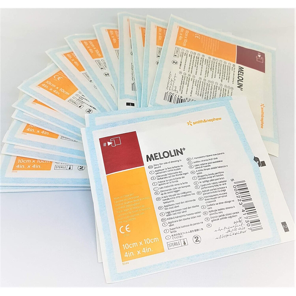 Medisale Light Melolin 10Cm X 10Cm Sterile Non-Adherent Dressings Pack Of 5
