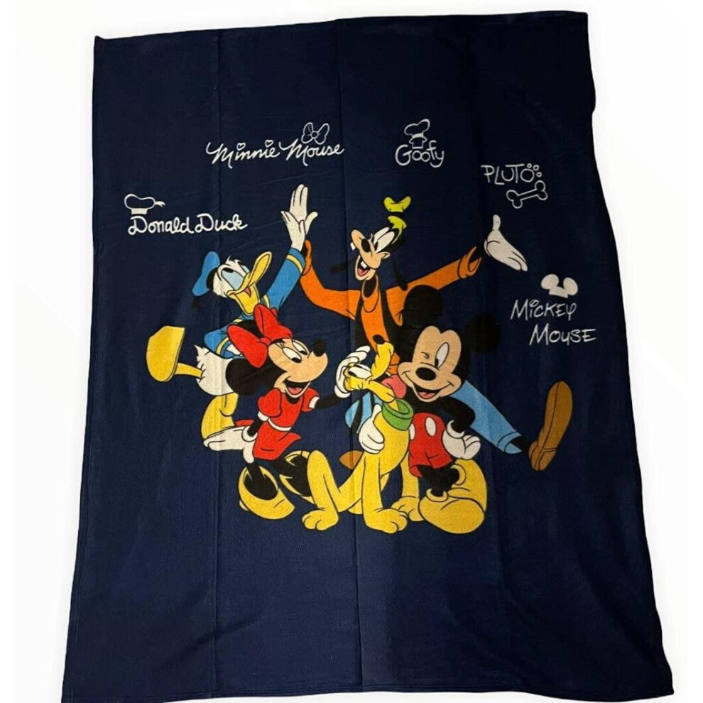 Disney Di Mickey And Friends Fleece Throw Blanket Pluto Donald Goofy Minnie Grey