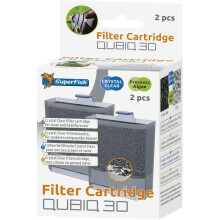 Superfish QubiQ 30L Filter Media Cartridges - 2-Pack with Foam, Crystal Clear Media, Carbon & Zeolite for Qubiq 30 & 30 Pro