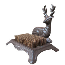 Cast Iron Stag Boot Brush - Weather-Resistant Boot/Shoe Scraper with Bristle Cleaning, GFK743