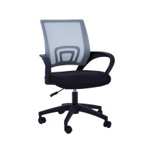 Premier Housewares Grey Home Office Chair with Black Arms