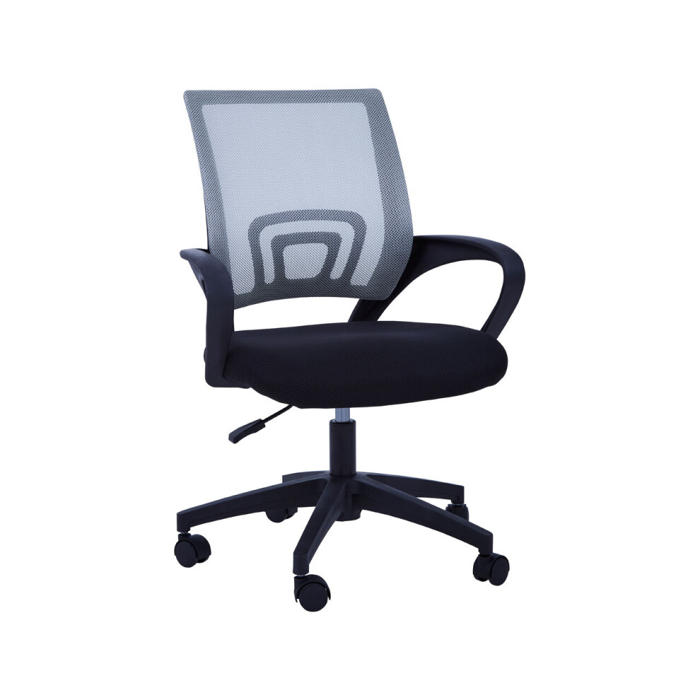 Premier Housewares Grey Home Office Chair with Black Arms