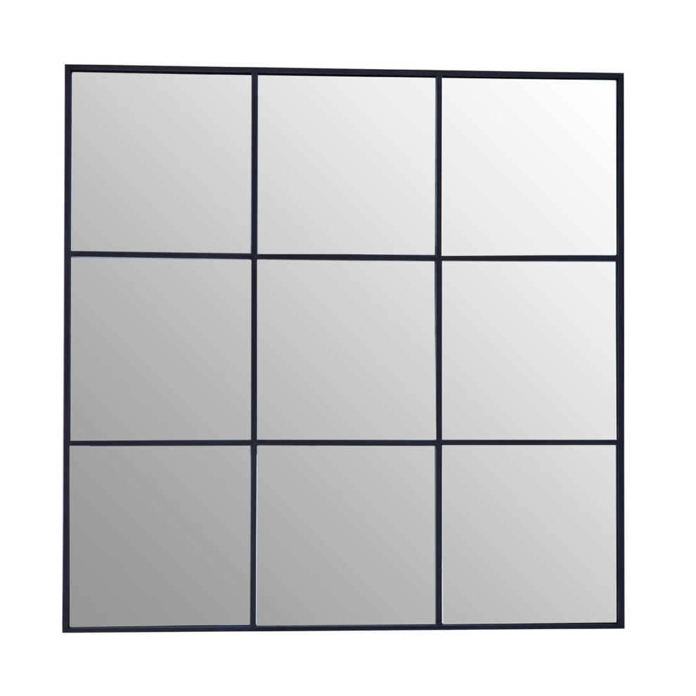 Premier Housewares Grid Wall Mirror with Black Finish Frame