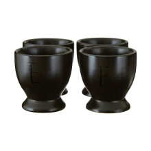 Stylish Design Set Of Four Black Text Egg Cups, Cermaic Design Best Egg Cups, Versatile Ceramic Egg Cups