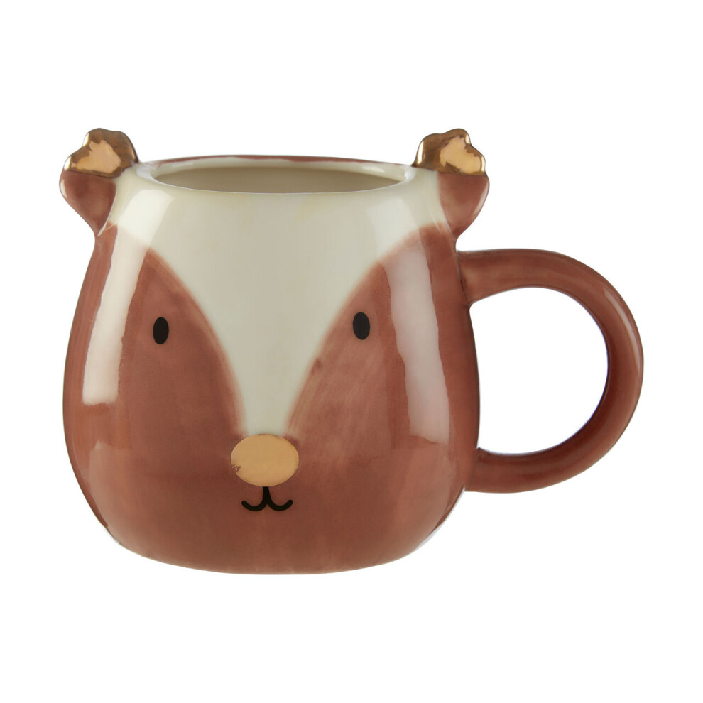 Premier Housewares Versatile Design Rudy Reindeer Mug, Elegant Milk Mug For Bedroom, Dishwasher Safe Coffee Mug For Livingroom