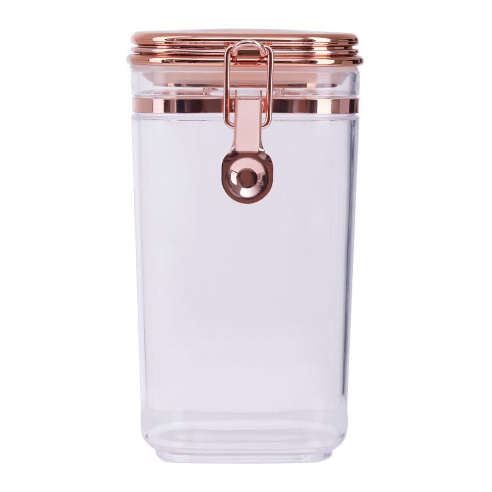 Premier Housewares Versatile 750Ml Canister With Copper Lid, Airtight Seal Kitchen Canister For Storage, Stylish Food Canister