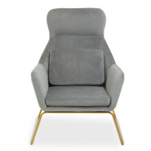 Grey Velvet Armchair, Easy Care Velvet Accent Armchair, Indoor Dining with Velvet Bedroom chair