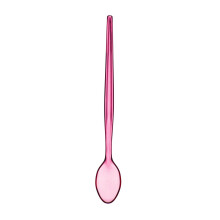 Durable Set Of Six Pink Plastic Sundae Spoons, Lightweight Sundae Spoon, Portable Dessert Spoon Set