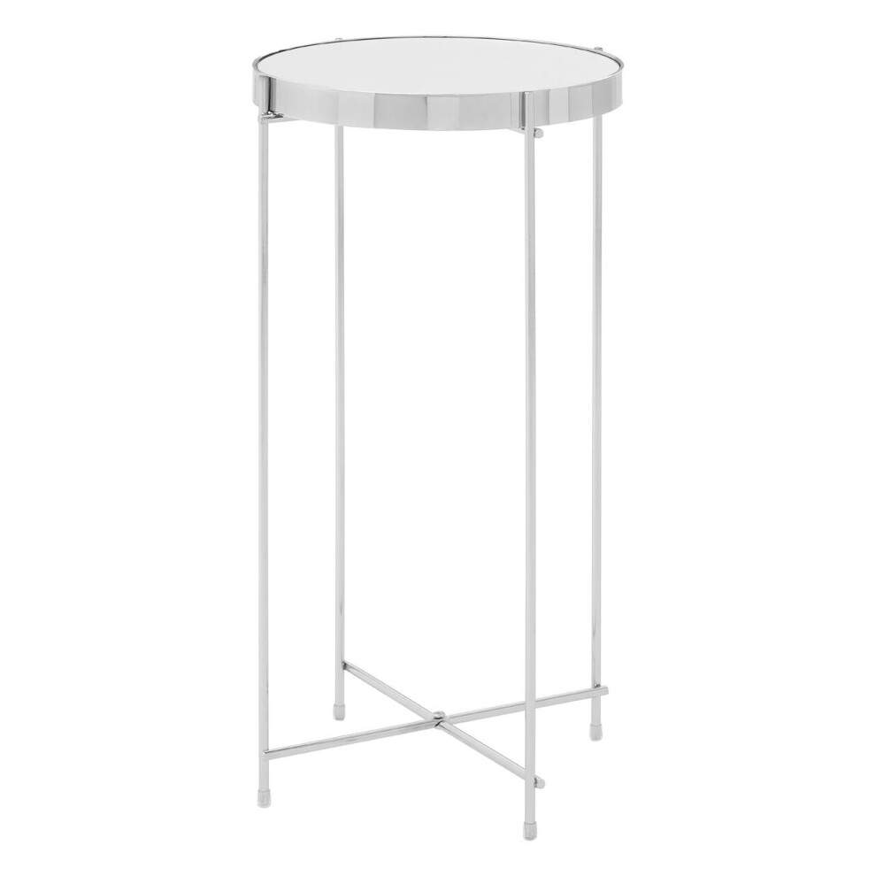 Premier Housewares Allure Mirror Tall Side Table Silver