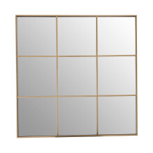 Premier Housewares Grid Wall Mirror with Gold Finish Frame