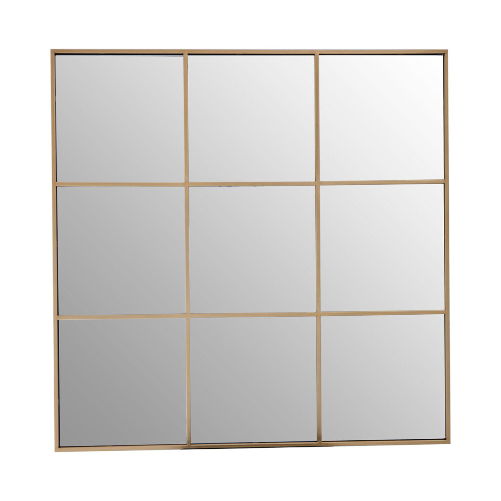 Premier Housewares Grid Wall Mirror with Gold Finish Frame