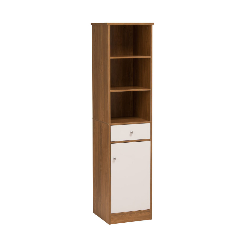 Premier Housewares Oak Effect Floorstanding Cabinet White