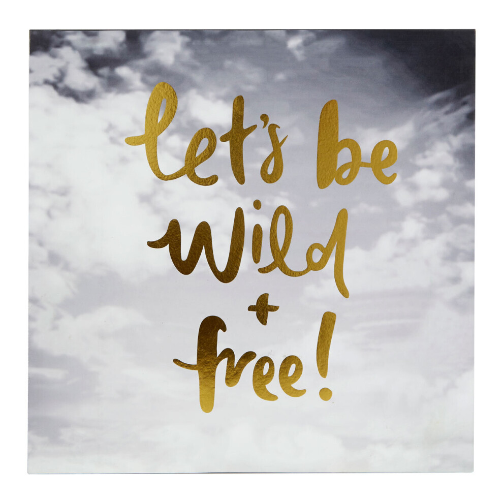 Premier Housewares Let's Be Wild + Free Wall Plaque Gold