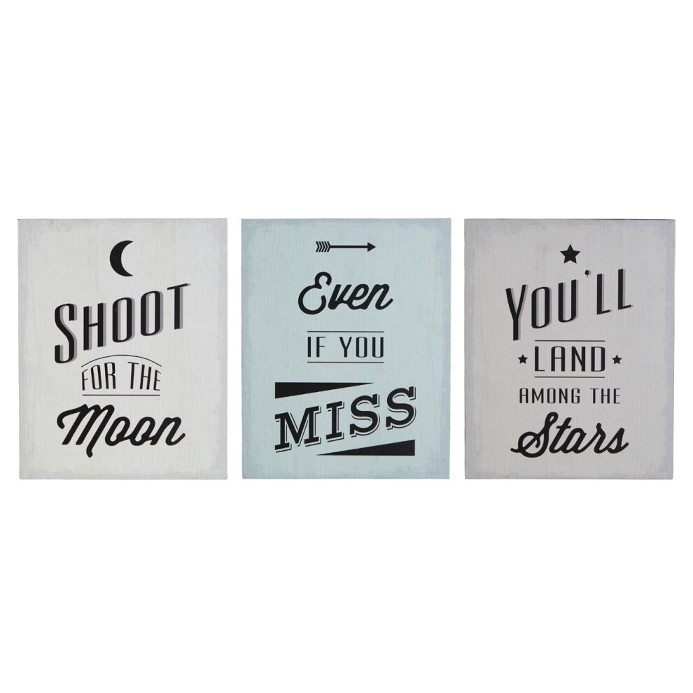 Premier Housewares Shoot For The Moon Wall Plaque - Set of 3