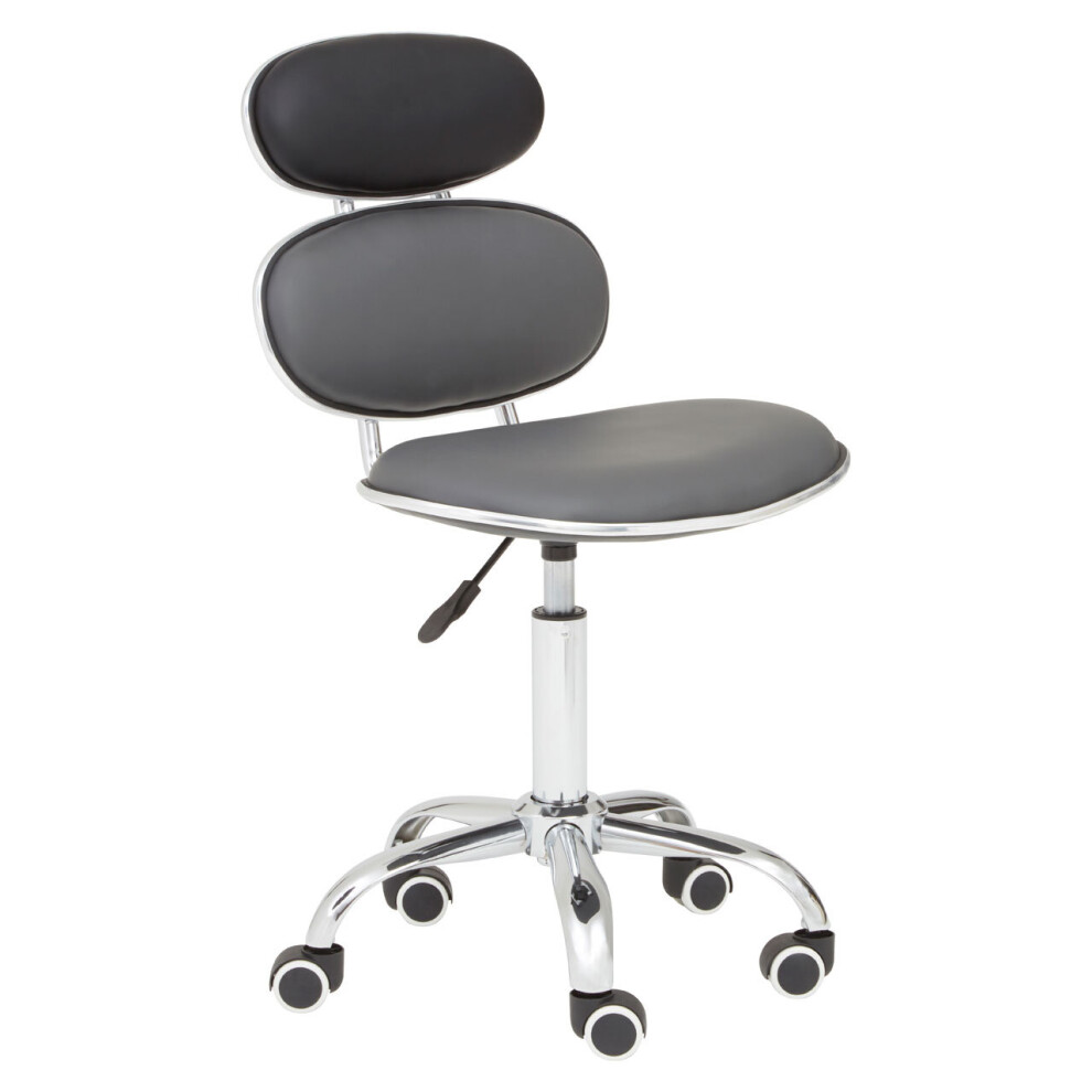 Premier Housewares Black PU Home Office Chair
