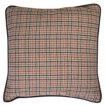 Beige Check Throw Cushion, Polyester Décor Cushion for Relaxing, Washable Cushion for Sofa, Bed, Chair