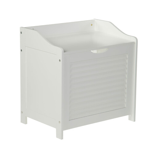 Premier Housewares Premier Housewares White Wood Laundry Storage Cabinet