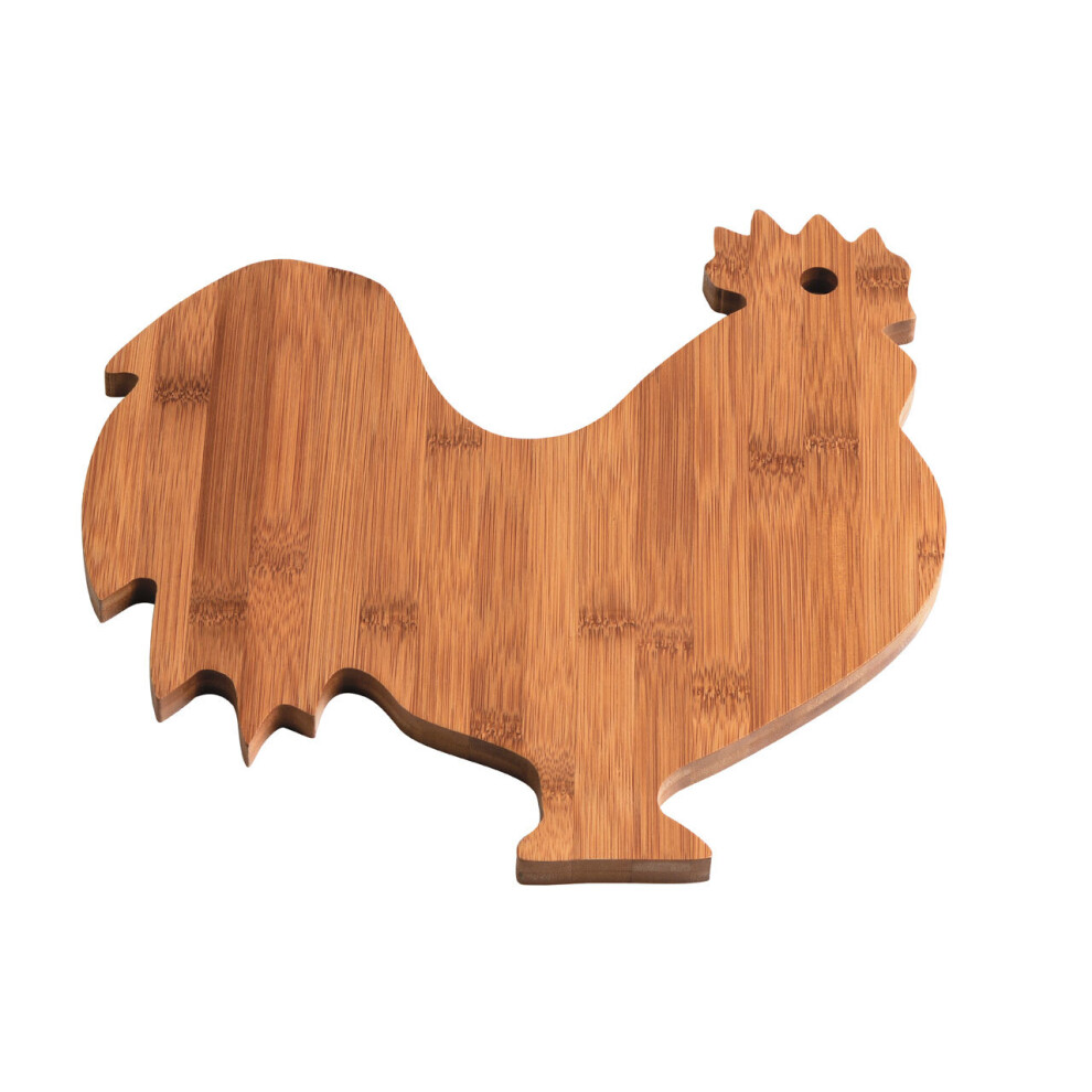 Bamboo Rooster Chopping Board, Natural Grain