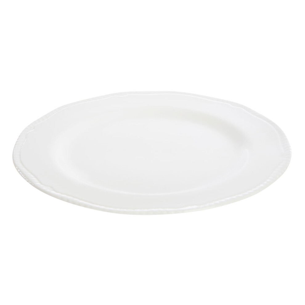 Quinn Large Embossed White Plate